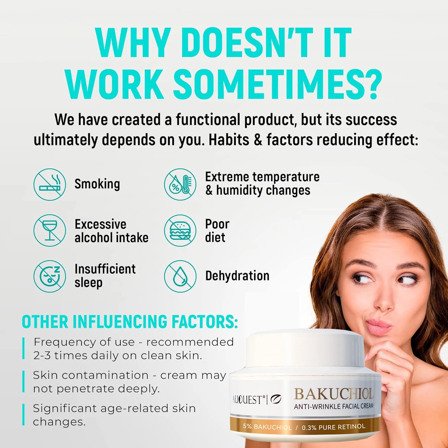 Bakuchiol Natural Retinol Alternative Cream For Face Minimize Wrinkles Retinol & Vitamin