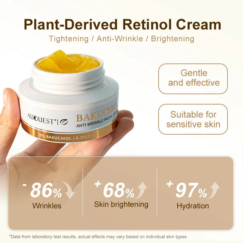 Bakuchiol Natural Retinol Alternative Cream For Face Minimize Wrinkles Retinol & Vitamin