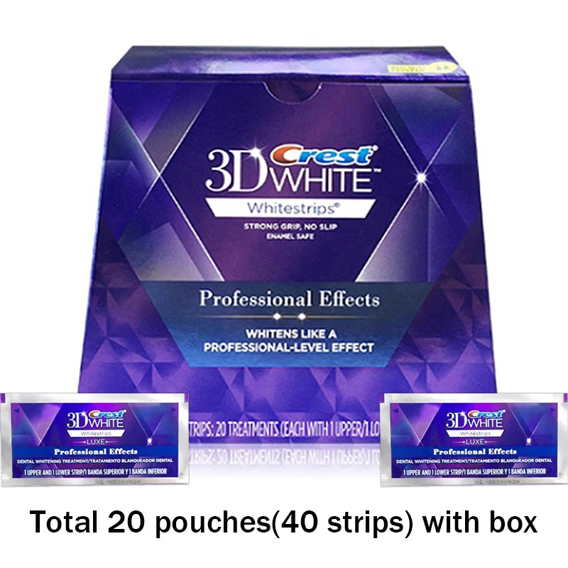 Crest White Teeth Whitening Strips 3D White Professional Effects Tooth Bleaching Strip Dental kit Oral Hygiene Care Whitestrips